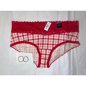 Torrid 00x 00 NWT Panty cheeky red and white plaid